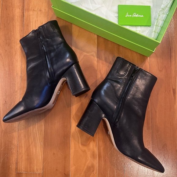 Sam Edelman Fawn Black Ankle Booties - Picture 2 of 6